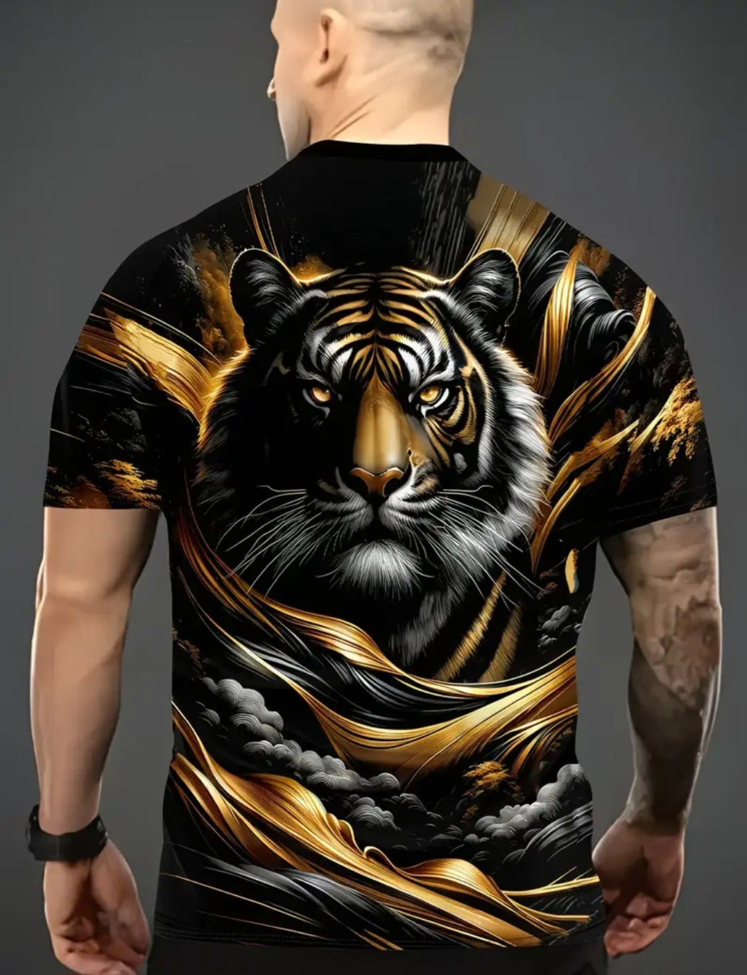 Tshirt Tiger Black and Gold